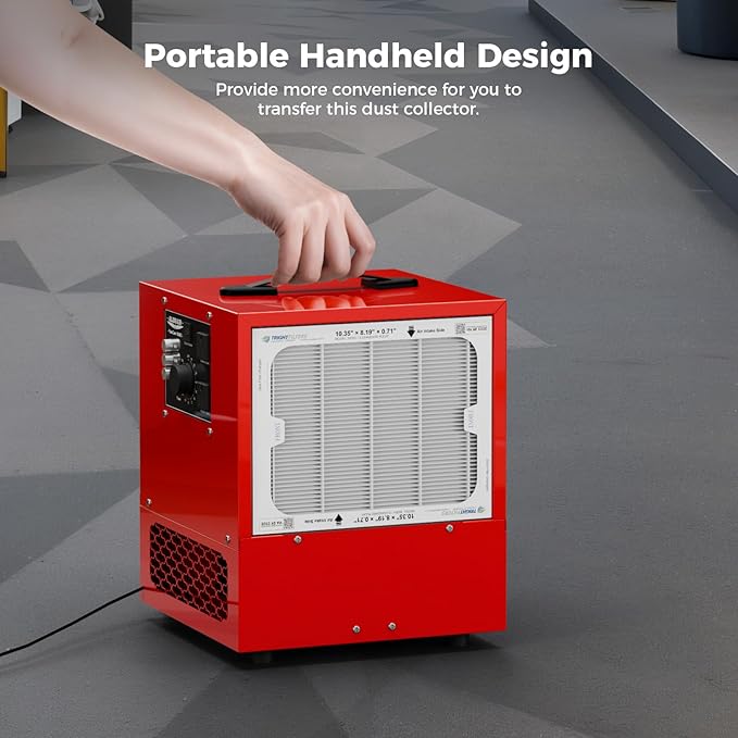 ALORAIR Portable Air Filtration System, 180째 Air Intake (850/1050CFM) Tabletop Dust Collector for Woodworking with Strong Vortex Fan, Air Filter for Garage, Works Shop, Home, Purecare 1050
