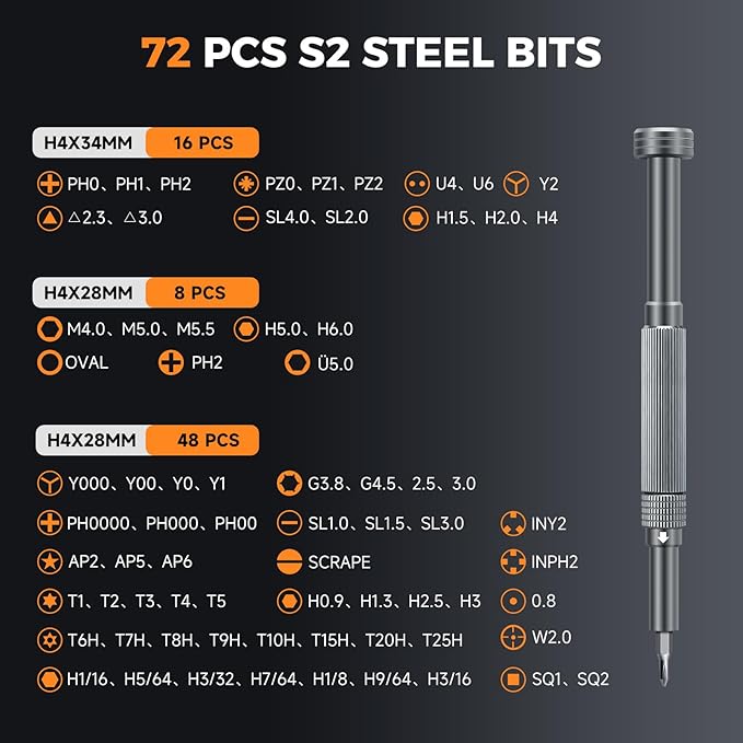UF-TOOLS 83 in 1 Electronics Precision Screwdriver Set, Professional Magnetic Repair Tool Kit with 71 Bits for Computer, PC, Phone, Laptop,Drones, Watch, Xbox, PS5