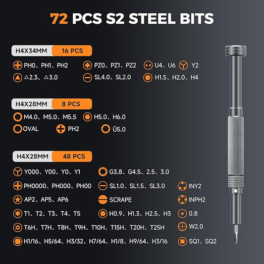 UF-TOOLS 83 in 1 Electronics Precision Screwdriver Set, Professional Magnetic Repair Tool Kit with 71 Bits for Computer, PC, Phone, Laptop,Drones, Watch, Xbox, PS5