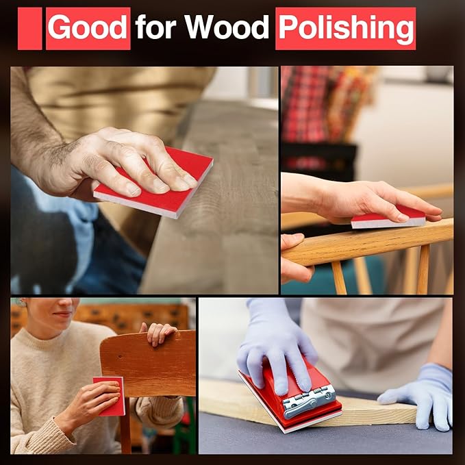 30-Pcs 3x4 Inch 120 Grit Sanding Sponge Set, Sanding Block, Ultra-Fine Wet/Dry Sandpaper for Wood, Metal, Drywall, Furniture Polishing (120Grit)