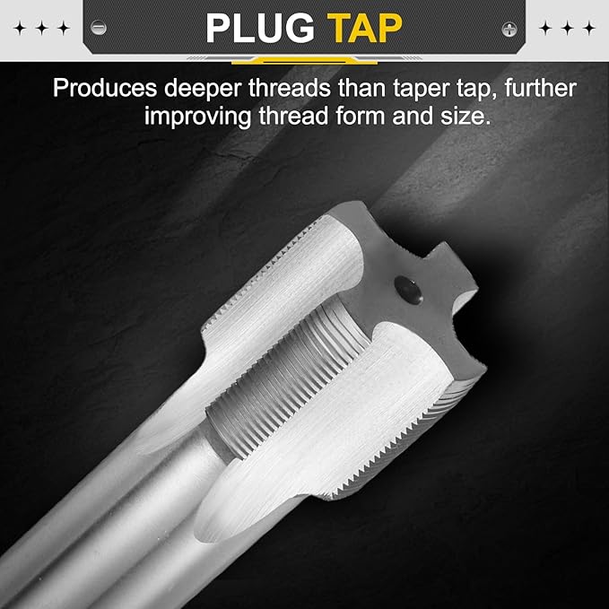 uxcell Hand Plug Tap M27 x 1 H2 Metric Thread Plug Style Taps Straight Flute Screw Tapping Threading Tool High Speed Steel HSS6542