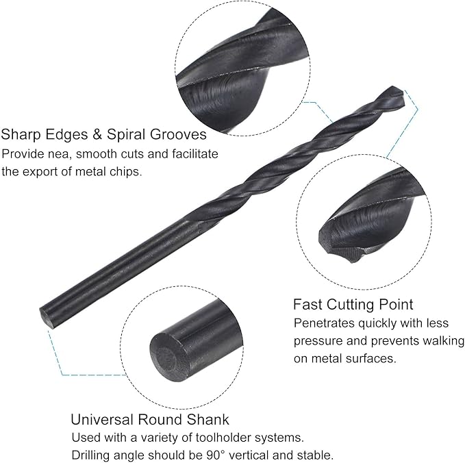 uxcell Metric Tap and Drill Bit Set, M6 x 1 Thread Tap & 5mm Black Oxide Twist Drill Bit, Straight Flute Tap Tapping Threading Repair Tool Kit
