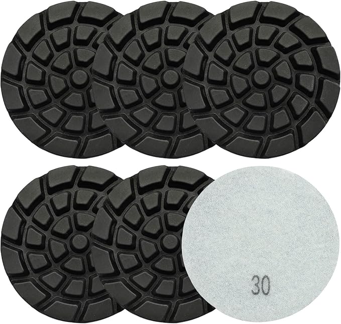 Diamond Concrete Polishing Pads - BRSCHNITT 6pcs 4 inch Grit#30 Resin Bond Renew Pads Beton Floor Renew Reparing Disk