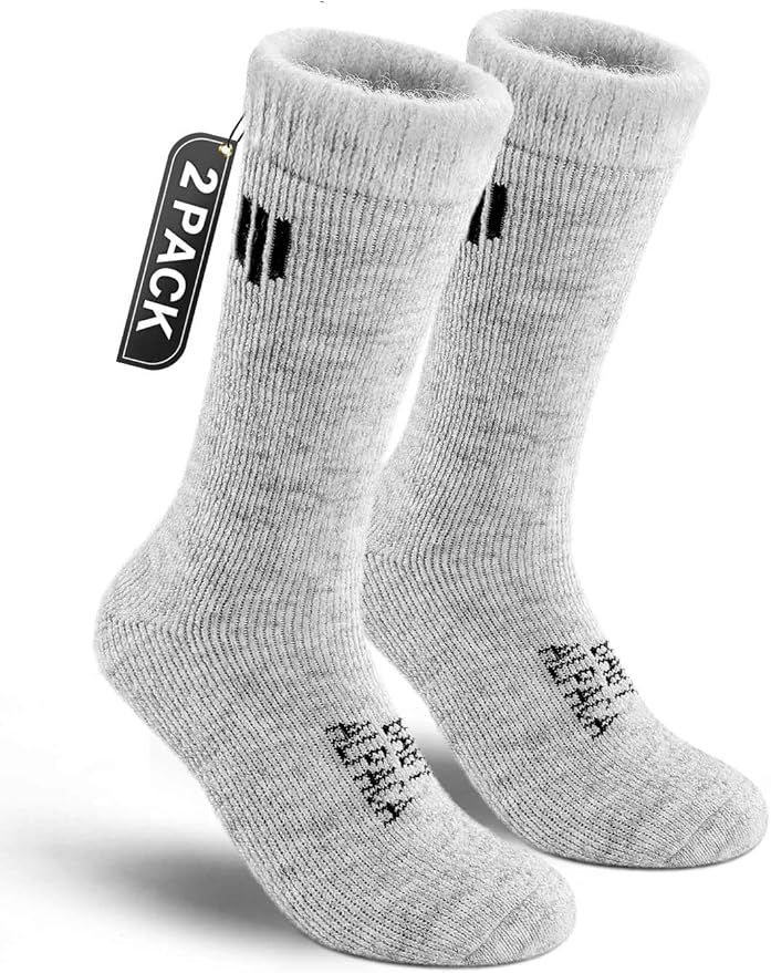 Alpaca Wool Boot Socks Men and Women, Heavyweight Thick Thermal Socks Cold Weather Hunting Hiking, Moisture Wicking
