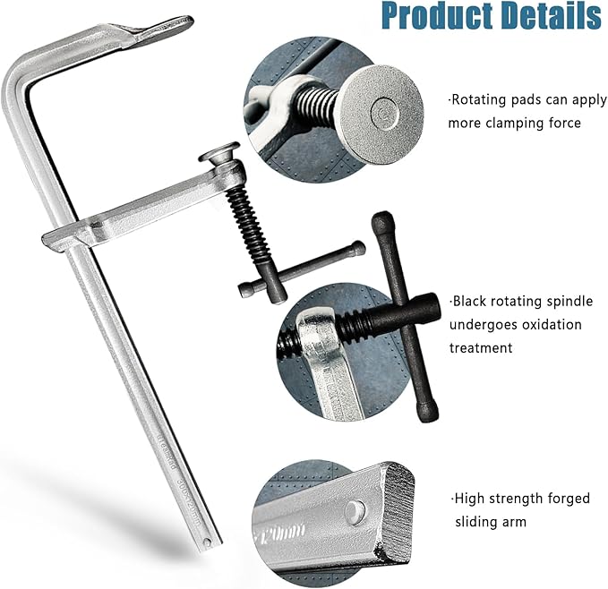 2-Pack 12-Inch Heavy-Duty F-Clamps for Welding, Woodworking & Metalworking ??550 lbs Load Capacity, 3 Inch Throat Depth, All-Steel Construction (2-Pack - 12 Inch - 3 Inch)