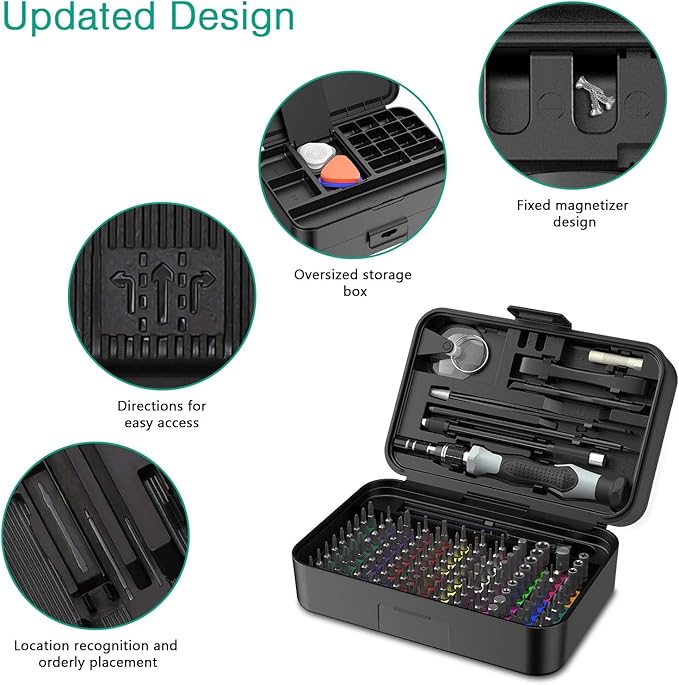 ORIA Precision Screwdriver Set, 132 in 1 Screwdrivers Kit with 108 Screwdrivers Bits, Upgraded Repair Tool Kit, Color Coded Screwdriver Set with Extension Rod for Phone,Eyeglass, Watch