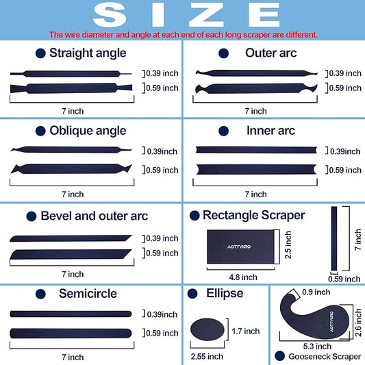 New Cabinet Scraper Cards with 16 shapes,Cabinet Scraper for multi-functional engraving,deburring,polishing,contour sanding,Card Scraper Tool for precision machining and confined spaces