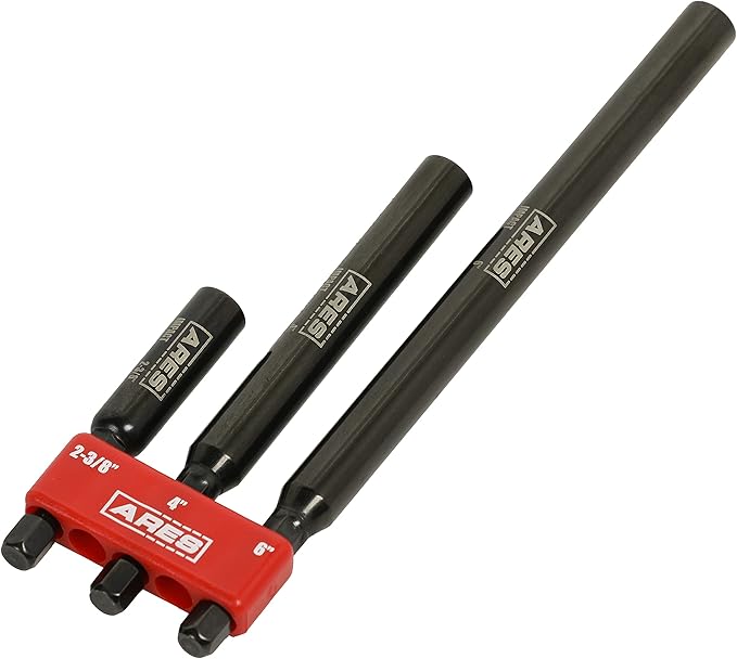 ARES 22030 ??3-Piece Magnetic Bit Holder Set ??1/4-Inch Hex Shank for Use with Power Drills and Drivers ??Magnet Securely Holds Bits in Place ??Includes 2.5-Inch, 4-Inch, and 6-Inch Lengths