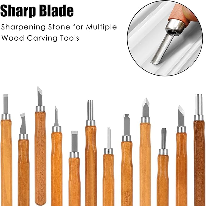 DDF iohEF Wood Carving Sharpener, 1000 Grit Whetstone with More Grooves Sharpening Stone for Woodworking, Wood Carving Tools, Chisels and Gouges