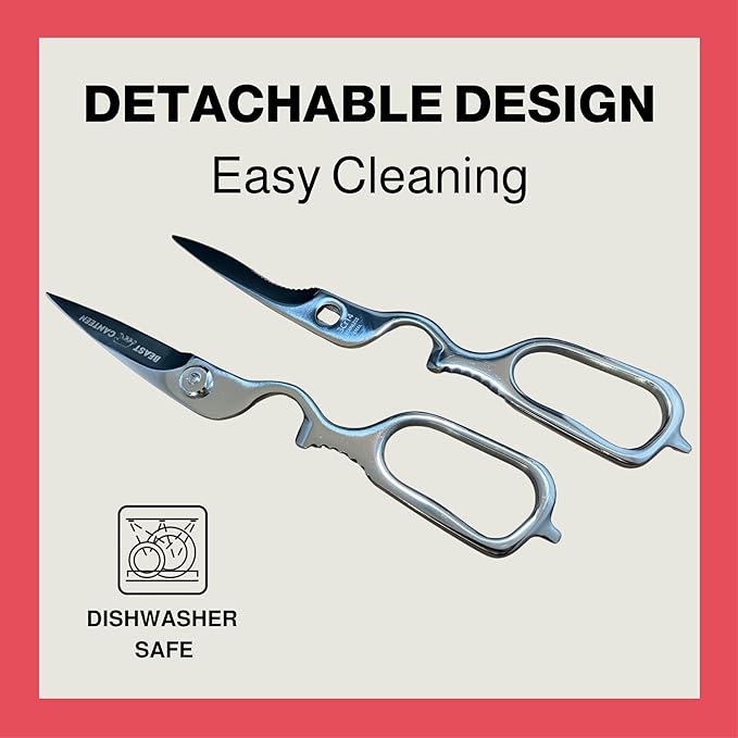 Kitchen Scissors ??Heavy-Duty All-Stainless Steel Shears with Forged 3Cr14 Blades, Come-Apart Design, Rust-Resistant Electropolished Finish, Multi-Purpose Nutcracker & Bottle Opener