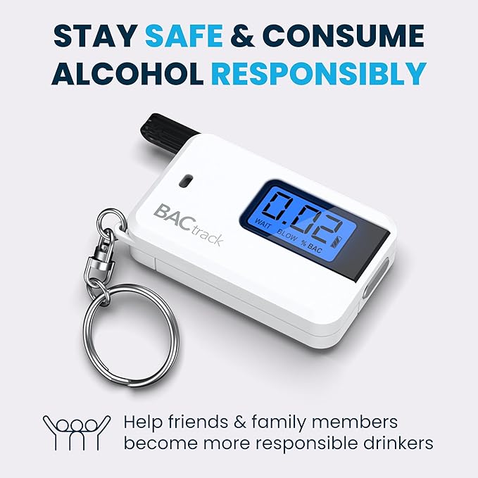 BACtrack Go Keychain Breathalyzer - White (2 Pack) | Ultra-Portable Pocket Keyring Alcohol Tester for Personal Use