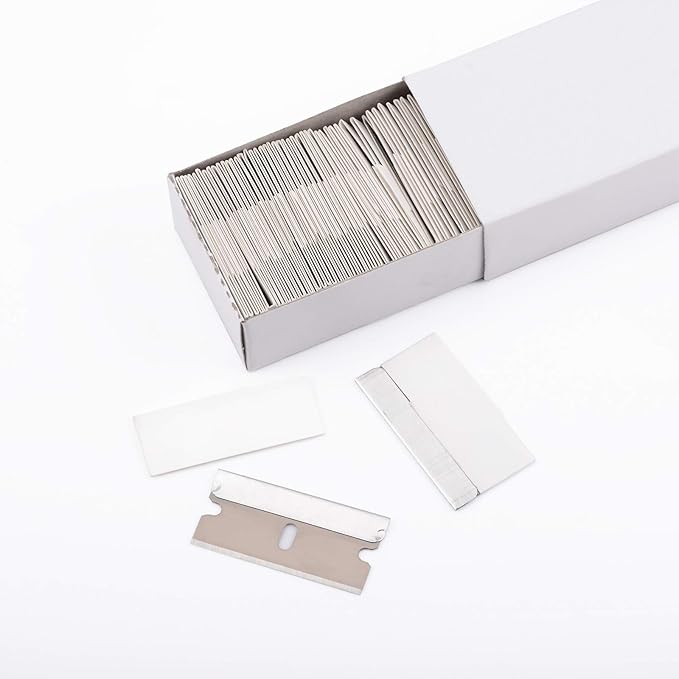 EHDIS 100pcs Razor Blades - Stainless Steel Straight Edge Razor Scraper Blades for Paint Scraper, Box Cutter, Industrial Use