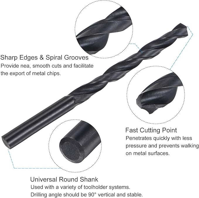 uxcell 2pcs M9 x 1 Tap & 8mm Drill Bit Set, Black Oxide, High Carbon Steel, Spiral Flute, For Metal, Cast Iron, Aluminum, Stainless Steel, Aluminum Alloy, Bronze, Plastic