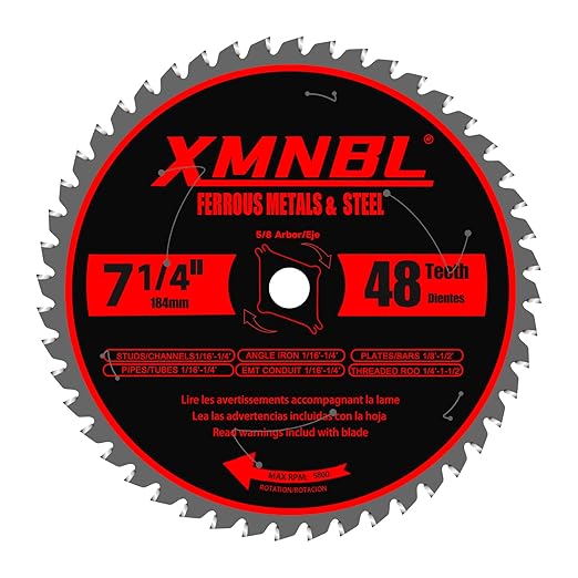 7-1/4 Inch Metal Cutting Saw Blade,Replace for Diablo D0748CF 7 1/4 Inch Metal and Stainless Steel Cutting Saw Blade,Compatible with 7-1/4 Inch Circular Saw,Cermet Carbide,5/8" Arbor,5X Longer Life