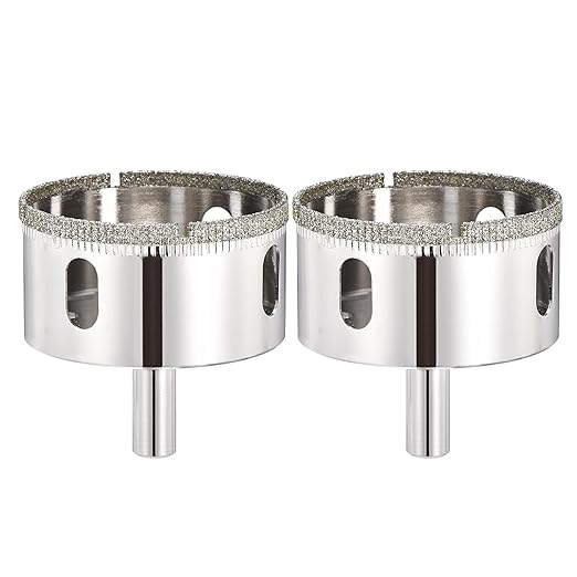 PATIKIL 2pcs 2-3/8" (60mm) Diamond Hole Saw, Glass Diamond Hole Cutters Hollow Core Drill Bits for Fiberglass, Tile, Porcelain, Ceramic