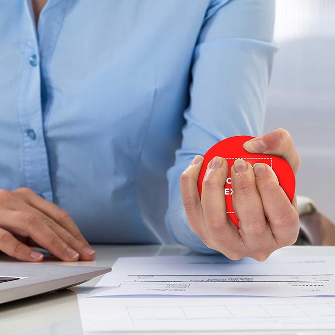 Custom Stress Balls for Adults, 100 Pack, Personalized Text, Logo, Hand Exercise, Perfect for Your Desk, Office, or Home, Red