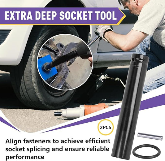 2PCS 19mm Socket Tool 3/4" Truck Cage Bolt, Compatible with Truck Air Brakes with 800921 Cage Bolt, Extra Deep 3/4" Socket 1/2" Drive, with Three Rubber Rings and Three Metal Bars