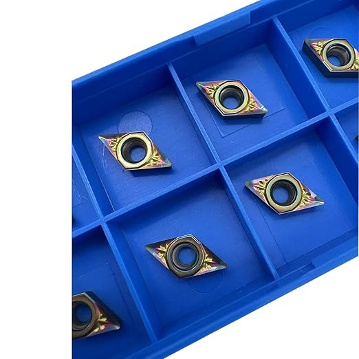10pcs DCGT070204-AK DCGT21.51 Inserts for Aluminum DLC Colorful Coating Carbide Turning Inserts Boring and Outer circlr for Aluminum Copper Plastic Cutting