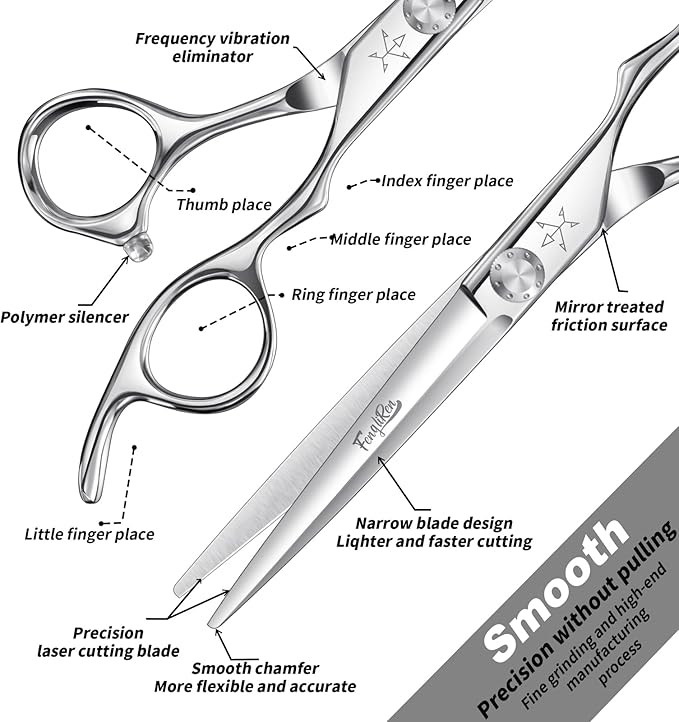High-end Professional Extremely Very Sharp Barber Hair Cutting Scissors Hairdresser Shears For Hair 6 Inch Haircut Scissor Made Of Stainless Steel Alloy For Hairdressing Salon and Home Use