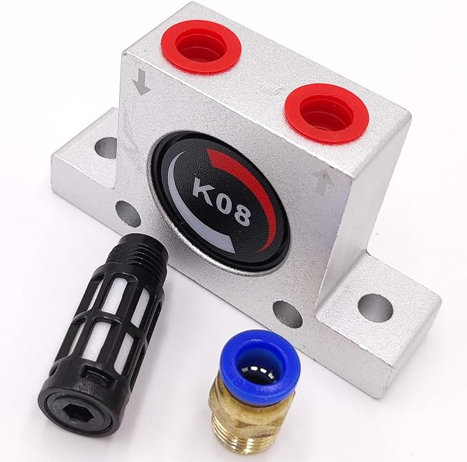 K 1/4'' K8 Thread Pneumatic Vibrator Power Concrete Vibrator Ball Type Aluminum Alloy Air Turbine Oscillator with Silencer