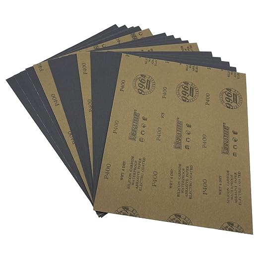 9 x 11 Inch Sandpaper,400 Grit Wet Dry Sanding Sheets,15PCS Premium Silicon Carbide Sand Paper for Wood Metal Ceramic or Auto Polishing and Scratches Removing