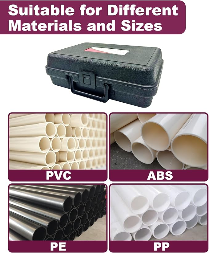 6 Pcs PVC Pipe Reamer Kit With 3/4 inch, 1 inch, 1-1/2inch, 2inch, 3inch, 4inch, 2 Carbide Inserts, PVC Fitting Saver, Plumbing tools, Aluminum Socket Saver for SCH40 Pipe Fitting