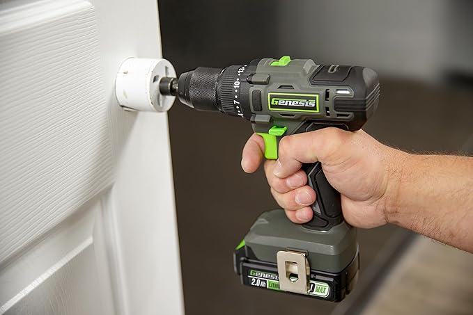 Genesis 20V 1/2" Cordless Drill with Battery and Charger, Metal Ratcheting Chuck, 450 in-lbs, 2.0Ah Battery and Charger (GLCD2012B)