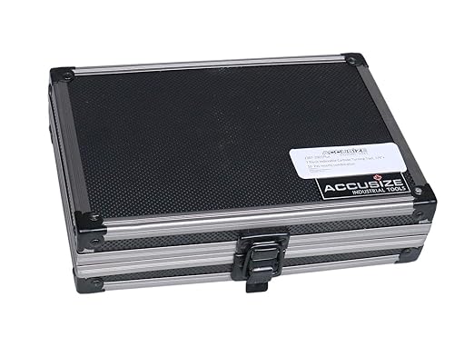 Accusize Industrial Tools 7 Pieces/Set 1/4'' Indexable Carbide Turning Tool Set with 10 Extra Carbide Inserts and 1 pc 6'' Rigid Steel Ruler in Fitted Box