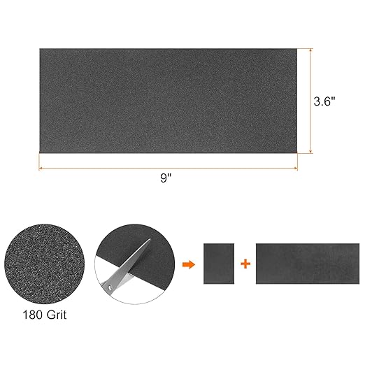 HARFINGTON 25pcs Sandpaper 180 Grit 9 x 3.6 Inch Waterproof Backing Silicon Carbide Abrasive Wet Dry Sanding Sheets for Wood Finishing, Metal Sanding, Automotive Polishing