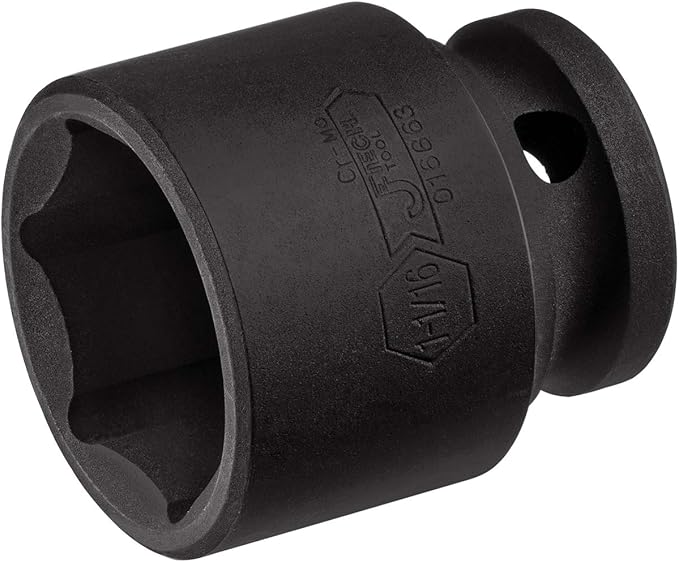 Jetech 1/2 Inch Drive 1-1/16 Inch Standard Impact Socket, Made with Chrome Molybdenum Alloy Steel, Heat Treated, 6-Point Design, SAE