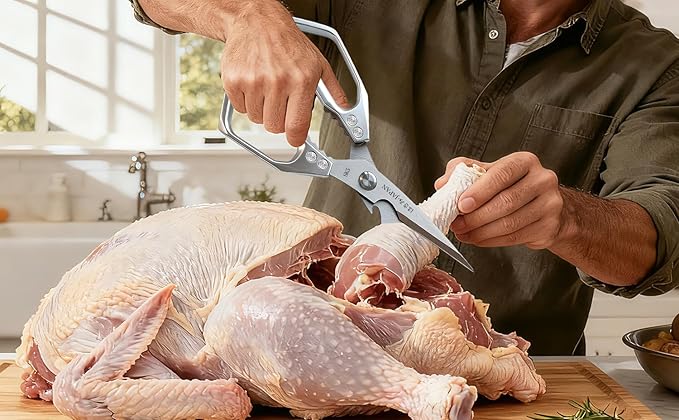 Japanese Kitchen Shears Set, Heavy Duty Poultry Shears All Purpose, Kitchen Meat Scissors for Steak Cutting, Chicken Bones, and Turkey Christmas Gifts for Men Women Mom Dad