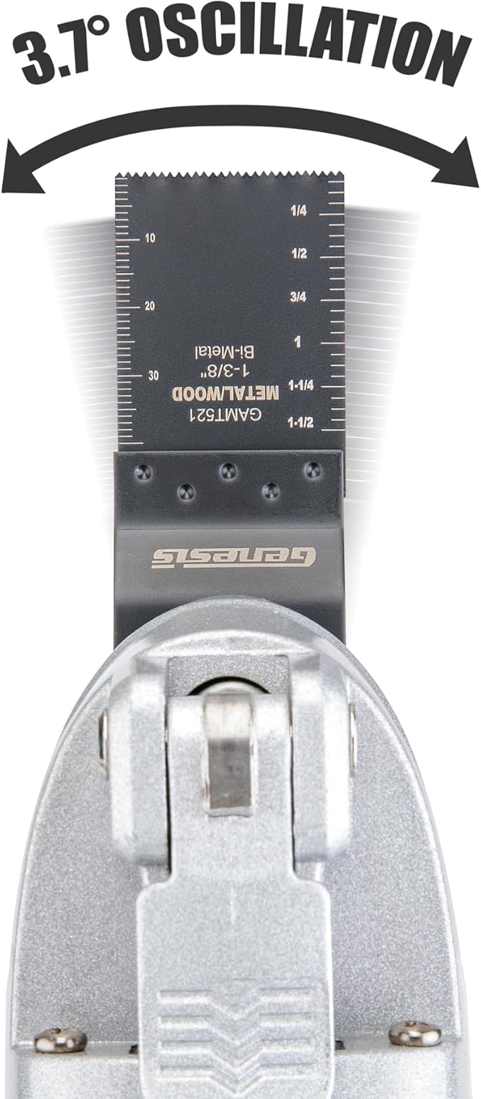 Genesis Oscillating Tool 3.5 Amp Oscillating Multi Tool with 3.7째 Oscillation Angle, 6 Variable-Speeds with 16-Piece Accessory Set, Storage Box, Carrying Bag, and 2 Year Warranty (GMT35T)