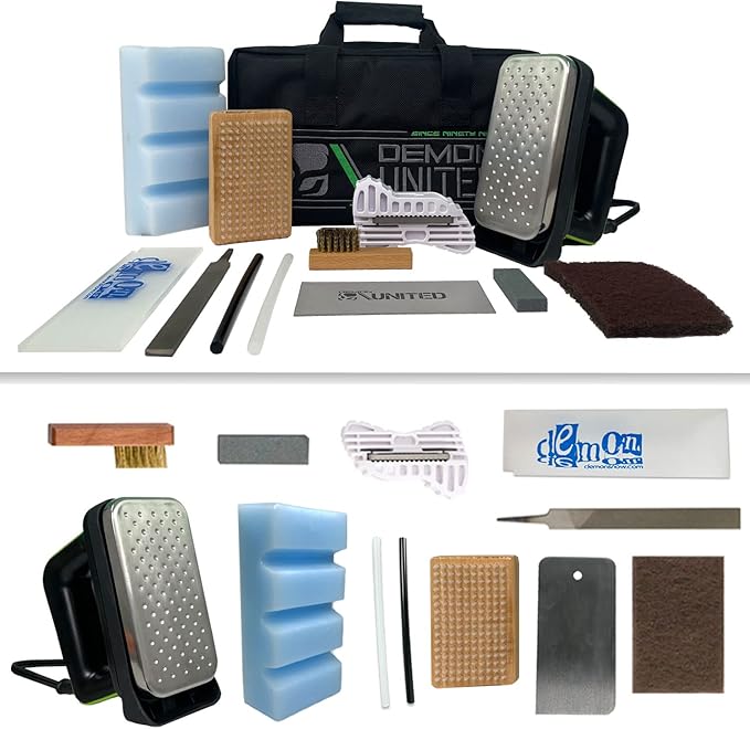 DEMON UNITED Snow Ready Ski Tuning Kit & Snowboard Tuning Kit with Iron- Includes 1.06 LBS of Wax - Good for Over 20 Ski or Snowboard Tune Ups