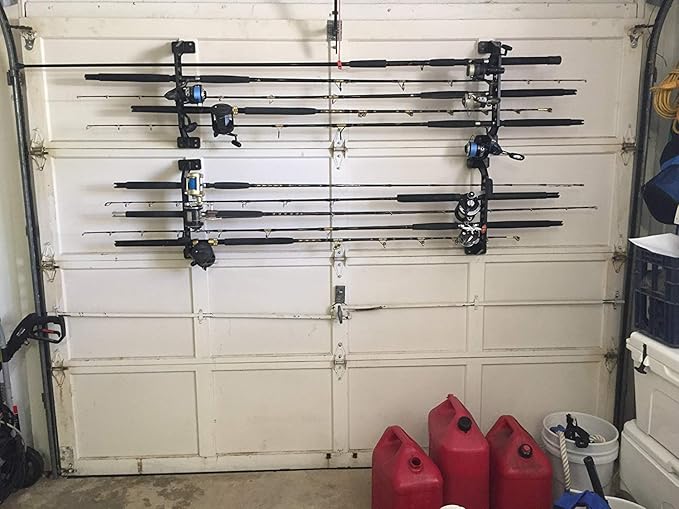 Cobra Storage Garage Door Storage Rack, 18" Black ABS Plastic Fishing Rod Holder, Ultimate Organization for Fishing Gear and Equipment, Garage Storage System