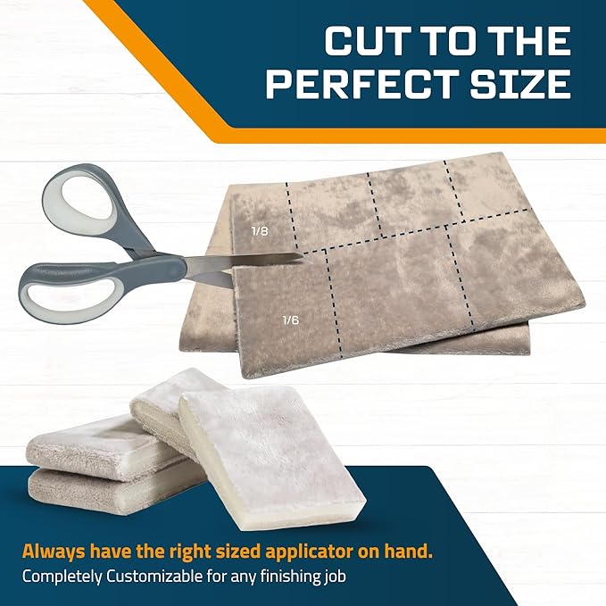 M훮KRS Double Thick Stain Pad, Cut-to-Size Staining Pads, 5-Pack, Lint, Snag, Streak-Free Applicator, Micro Brush Material, Wood Stains and Oil Based Finishes, Easy to Use with Consistent Application