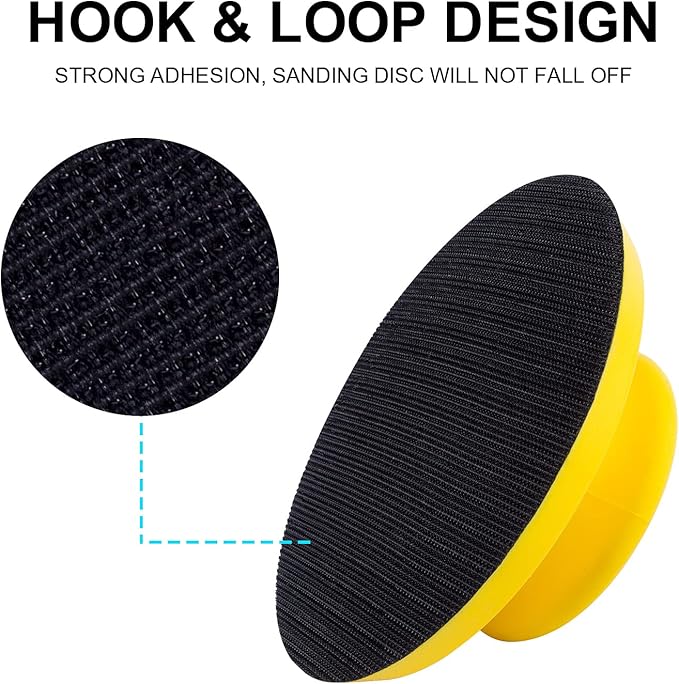 Hook and Loop Hand Sanding Block 5 Inch Mouse and Round Sanding Holder 2 PCS Hand Sanding Pad for Woodworking Hook Backing Sandpaper Holder for Furniture