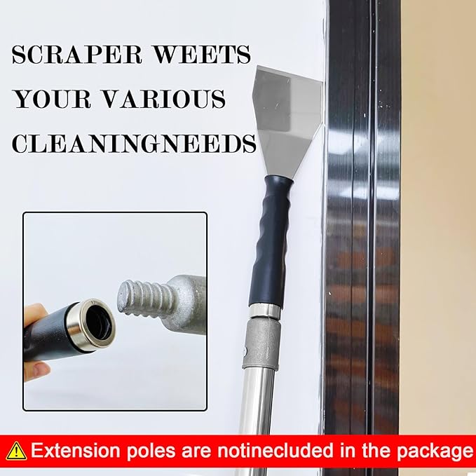 WYPROCEED 3 Inch Bent Scraper, Stainless Steel Paint Scraper with Anti Slip Rubber Handle, Heavy Duty Putty Knife for Wood, Mental Paint Remover Scraper Tool