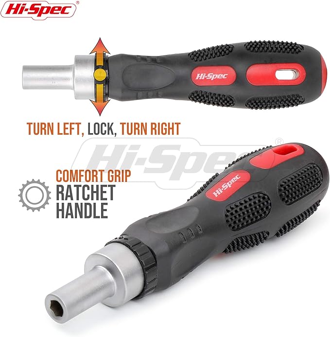 Hi-Spec 101pc Multi Bits Screwdriver & Ratcheting Handle Tool Set Kit. Complete 1/4??Hex Screwdriving with Tamper Proof Security Driver Bits