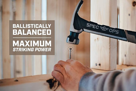 Spec Ops Tools Hammer Set, 20 oz Nailing Hammer and 22 oz Framing Hammer with Rip Claw & Soft Mallet Cap,25% Lighter Head, Shock-Absorbing MOA Grip, 3% Donated to Veterans