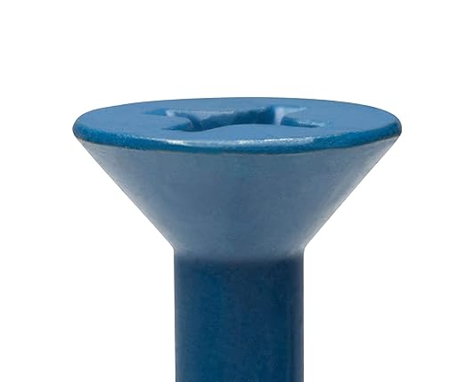 CONFAST 1/4" x 4" Blue Flat Phillips Concrete Screw Anchor with Drill Bit for Anchoring to Masonry, Block or Brick (100 per Box)
