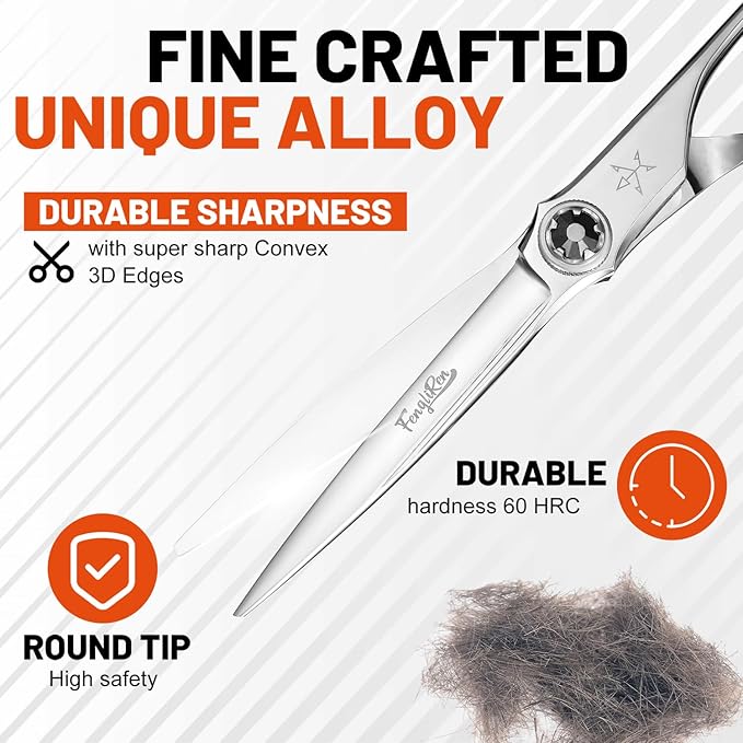 High-end Professional Extremely Very Sharp Barber Hair Cutting Scissors Hairdresser Shears For Hair 6.3 Inch Haircut Scissor Made Of Stainless Steel For Hairdressing Salon and Home Use