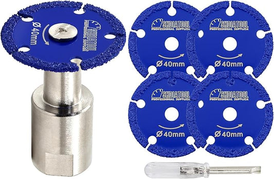 SHDIATOOL Diamond Metal Cutting Saw Blade, 1-9/16-Inch/40mm Mini Circular Saw Disc,Cut-off Wheel for Steel Tube Iron Rebar with 5/8" Flange(5 of Pack)