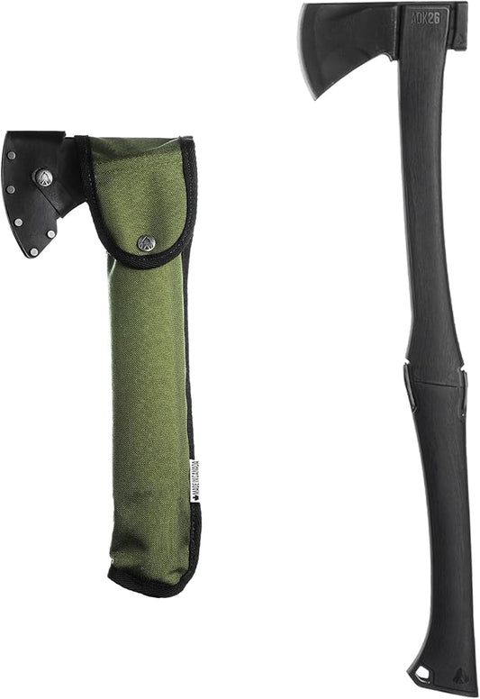 AGAWA ADK26 - Transforming Hatchet & Camping Axe - 2-in-1 Carbon Steel Log Splitter - Camping Gear for Hiking, Fishing, Hunting, Bushcraft, Survival Kit & Bug Out Bag