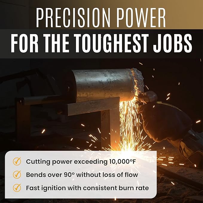 Broco Industrial Prime Cut Exothermic Cutting Rods - For Exothermic Cutting Torch Kit, Industrial-Grade for Metal Cutting, 3/8" x 18", 25 Rods