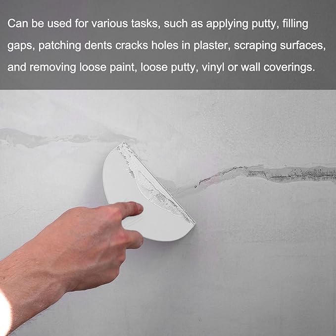HARFINGTON 5pcs Putty Scraper 1.6" Width 1.7mm Thin Flexible Plastic Putty Knives for Taping Drywall Spreading Painting Wall Scratching Gray