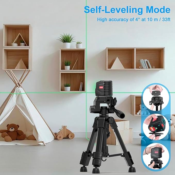 HYCHIKA Cordless Hammer Drill Driver 18V and Laser Level 360° Self Leveling with Tripod, Laser class: II, 2-Tool Power Tool Combo Kit
