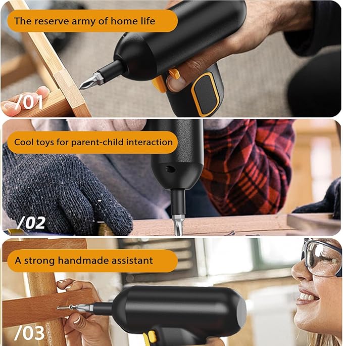 29 PC Hi-Spec Electric Screwdriver Set, 3.6V Cordless, 5N.m Torque, USB-C Rechargeable, 220RPM, Lightweight for Women & Seniors, Home DIY Projects
