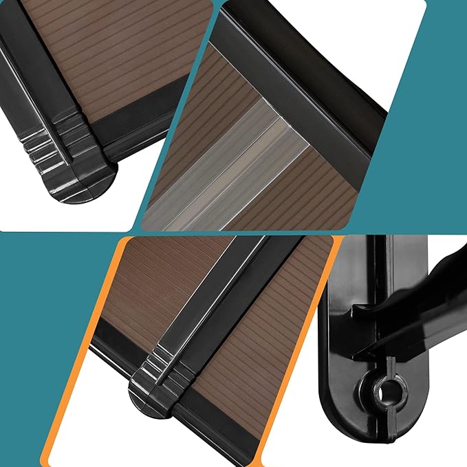 MCombo 115.9" x 37.8" Window Awning Outdoor Polycarbonate Door Shade Patio Cover Canopy, 6055-4012 (Brown Board with Black Bracket)
