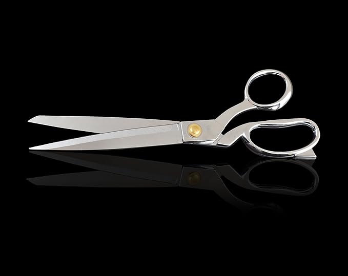 eZthings짰 Heavy Duty 10.5" Scissors For Cutting Fabric, Leather, and Raw Materials (10.5 Inch Silver)