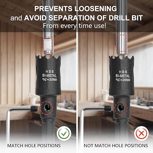 25/32 Inch Hole Saw with 9.1mm Triangle Shank Arbor, JTemgle Bi-Metal Hole Saw Heavy Duty Hole Cutting Tool for Cornhole Boards, Recessed Lights, Wood, Plastic, Drywall & Soft Metal
